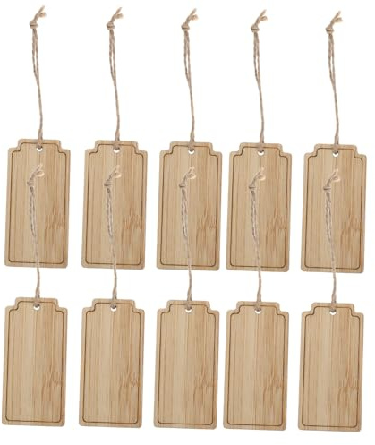 VICASKY 10 Pezzi Etichette per Piante in Bamboo Resistenti Allacqua Targhette Quadrate Riutilizzabili per Esterno Marcatori per e Serra Design ed