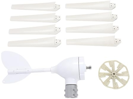 Luocute 400W Vindkraftverk Generator, 12V Vindgeneratorpaket med Styrenhet 8 Blad Kraftgenererande Kit för Båt RV Hem, Minskar Torsion Effektivt med Användarmanual