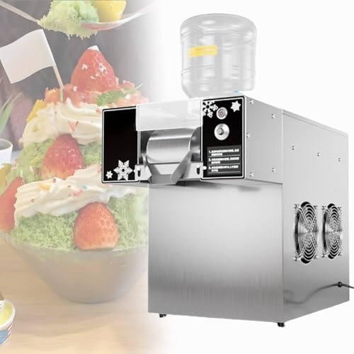 Máquina de helados Snowflake, máquina comercial para hacer hielo picado, máquina eléctrica para hacer conos de nieve, velocidad ajustable, para bares, restaurantes, tiendas de té con leche, etc 120KG