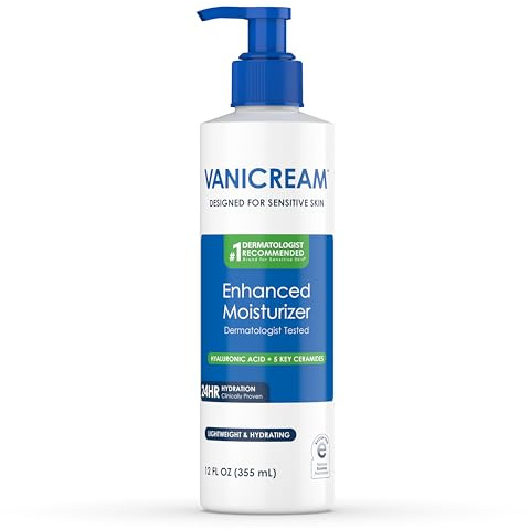 Vanicream Enhanced Moisturizer, 12 Fl Oz, Daily Body Lotion for Dry, Sensitive Skin, Clinically Tested 24Hr Hydration with Hyaluronic Acid, Glycerin & Ceramides, Formulated without Common Irritants