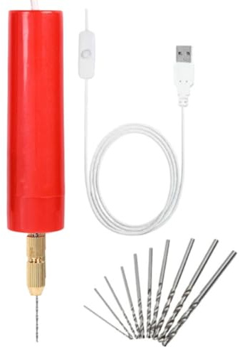 Mini set di trapano elettrico con 13 punte, mandrino a cambio rapido da 0,7-1,2 mm, per resina, gioielli, legno, argilla polimerica, fogli di metallo, strumento rotante portatile compatto con cavo da