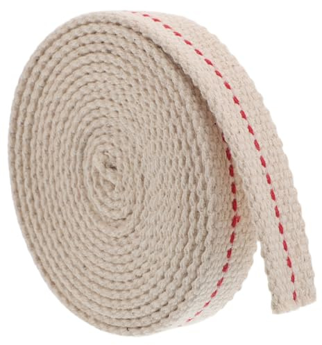 Ipetboom Mèche Plate en Coton 100% Pur, Largeur 1,5 Cm, Longueur 2 Mètres, Remplacement pour Lampe à Pétrole, Lanterne à Huile de Camping, Accessoire D’éclairage Extérieur Fiable