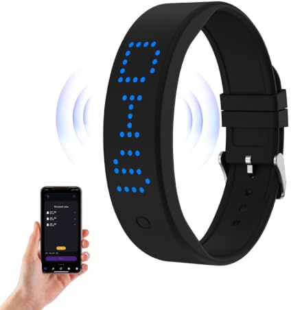 Pulsera Despertador Vibración, Despertador Vibracion Muñeca, Pulsera Alarma Vibración, Para Monitorización Del Sueño, Conteo De Pasos Y Recordatorios De Medicación; Para Hombres Y Mujeres (Negro)