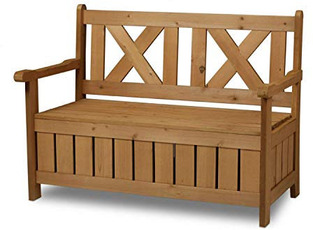 Merschbrock Trade GmbH Truhenbank, Gartenbank, schöne Bank für die Terasse oder Balkon. Auch für den Garten oder Hof. Aus Holz