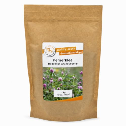 Gärtner's erste Wahl! Bobby-Seeds Perserklee 1 kg für ca. 300 m², Saatgut ohne Gentechnik, Bodenkur Gründüngung einjährig und abfrierend, Stickstoffbinder zur Bodenlockerung