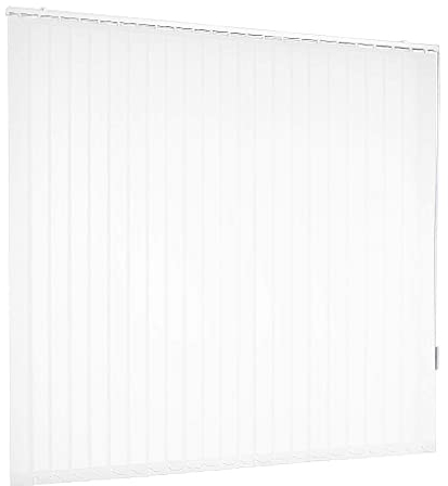 Lamellenvorhang Vertikaljalousie Weiß Lamellen Fenster Rollo Breite 100 bis 250 cm Länge 150 bis 250 cm Vorhang Flächenvorhang Schiebevorhang Streifenvorhang blickdicht halbtransparent (100 x 220 cm)