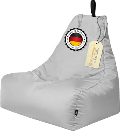 PATCH HOME Lounge Sessel XL Gamer Sessel Sitzsack Sessel Sitzkissen In & Outdoor geeignet fertig befüllt | XL - Grau - in 2 Größen und 25 Farben