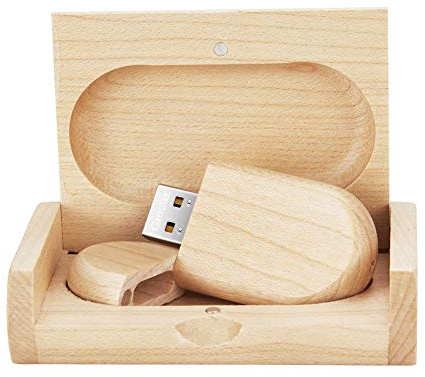 Garrulax Clé USB,Premium clé USB2.0, 16 Go / 32Go Cles USB Bois Massif Haute Vitesse Stockage de données Memory Stick Pendrive avec Boîte