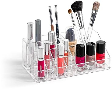 Kigima Make Up Organizer – Praktischer Kosmetik Organizer für Schminktisch mit und 15 Fächern – Stilvoller Schminkorganizer für Kosmetik Aufbewahrung – 23 x 13 x 8,5 cm