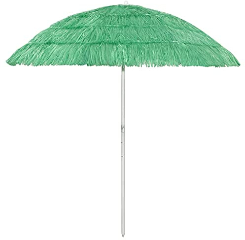 vidaXL Hawaii Sonnenschirm Strandschirm Balkonschirm Tiki-Schirm Sonnenschutz Strand Schirm UV- und witterungsbeständig Kippbar Grün 240cm