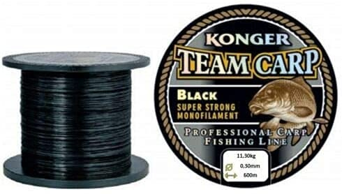 Konger Angelschnur Karpfenschnur Team CARP Black 1000m Monofile Feeder Karpfen (0,35mm)