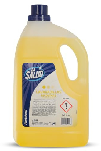 Lavavajillas Máquina La Salud Profesional 5 L | Detergente Líquido para Lavavajillas Automático | Gran Poder de Brillo para Platos, Cubiertos, Vasos y Cristalería