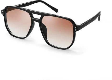 FEISEDY Retro Square Aviator Sunglasses Women Men 70s Vintage Trendy Plastic Frame Sun Glasses B2835