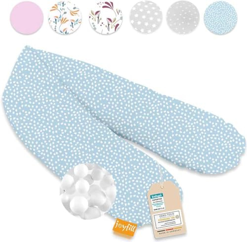 joyfill® Premium Stillkissen Mikroperlen 170cm I Ideal zum Schlafen & Stillen Dank & Bequemer Füllung I Stillkissen Seitenschläferkissen 100% Made in Germany I Nursing Pillow