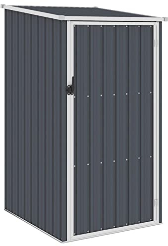 Gecheer Trädgårdshus, metall, utrustningsskjul, trädgårdsskjul, utrustningshus, trädgård, skjul, galvaniserat stål, antracit, 87 x 98 x 159 cm (utan jord)