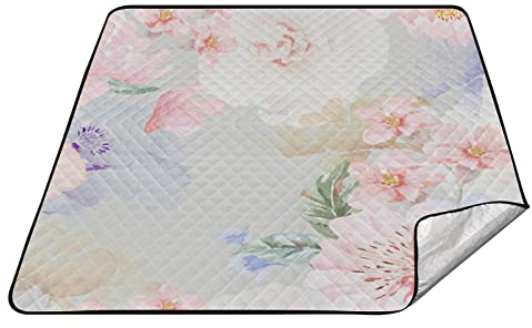Sanddichte Picknickdecke, faltbar, Yoga-Decke für Picknick, Rose, Aquarell, Pastell, Bodendecke