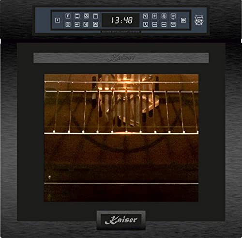 Kaiser Four à encastrer EH 6306 RS,Acier noir,79L 15 Fct. gril Air fryer Full Touch,Autonome, Four à convection, Porte vitrée amovible, avec gril, Four à convection, Système de nettoyage catalytique