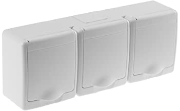 3-Fach Aufputzsteckdose Weiß IP44 16A/250V Schuko Aufputz Feuchtraum Steckdose Weiß