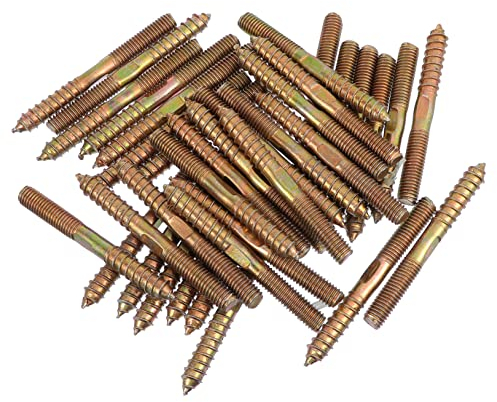 CORHAD 50stücke Doppelkopf Stockschrauben Aus Kohlenstoffstahl Mit Verzinkter Oberfläche Für Holzkonstruktionen Und Möbelverbindungen Selbstschneidende Schrauben Für Einfache Montage