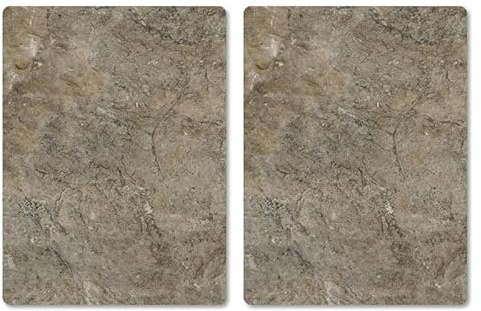 Pagnanno Hob Covers Chopping Board Pack of 2 - Versatile Kitchen Board Glass Worktop Savers - Heat Resistant Sink Boards, Worktop Protectors - Marble Effect Grey (Design 4, 50x40CM)