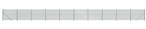 vidaXL Cerca de Alambre, Valla de Malla con Brida, Cercado de Cadena Eslabones, Borde para Recinto de Plantas de Jardín Patio, Verde 1,8x25 m