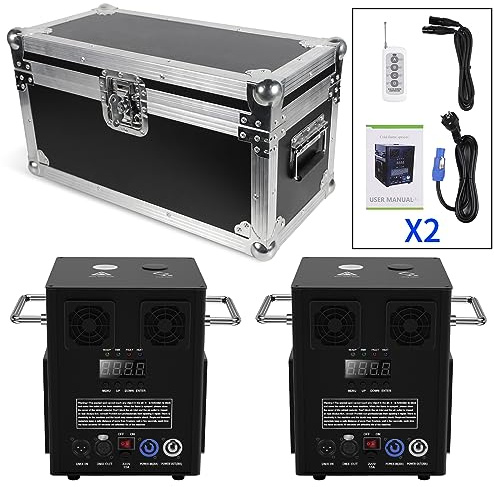 530W Pyrotechnikmaschinen DMX Mit Flightcase, 2CH Sparkular Machine mit Fernbedienung Höhenverstellbar, Bühneneffekt Funken-Maschine für Weihnachtshochzeiten, Bars, Halloween-Konzerte