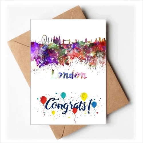London Britain City Aquarell-Hochzeitskarten Glückwunschkarten Grußkarten Umschläge