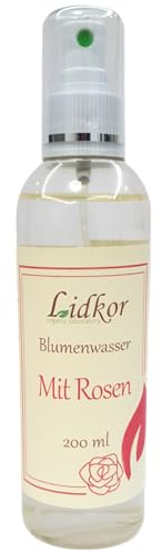 LIDKOR Agua Floral de Rosas Bio 200 ml - Limpiador Facial - Bruma Facial Hidratante Antiedad - Tonico Facial Belleza con Rosa Damascena - Puro y Natural - Spray Tónico Desmaquillante sin Alcohol