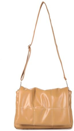 VODIU Puffer Tote Bag Gesteppte Schultertasche Handtasche Geldbörse Designer Crossbody Taschen für Damen, Khaki