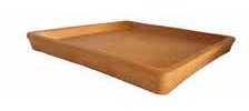 Soucoupes carrées en terre cuite (5 pièces) pour pots en terre cuite Made in Italy - soucoupes cuites, côté 16 x 16 cm, hauteur 5 cm