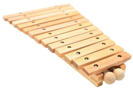 F Fityle 13-Noten Xylophon Schlaginstrument, Xylophon Glockenspiel Holz, 13 Töne Holz Xylophon, Xylophon mit 2 Schlägel, Musikinstrument Tragbares Montessori-Xylophon für Erwachsener Kinder