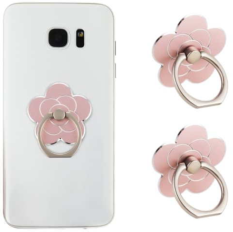Sibba 2 PCS Cell Phone Flower Ring Holder Kickstand 360° Rotation Mobile Phone Ring Buckle Stand Grip Universal Cellphone Metal Rings Holder Smartphone Finger Grips for Various Mobile Phones Tablets C