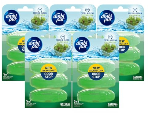 Ambi Pur WC-Steine Tea Tree & Pine 3x55ml - WC Duft (5er Pack)