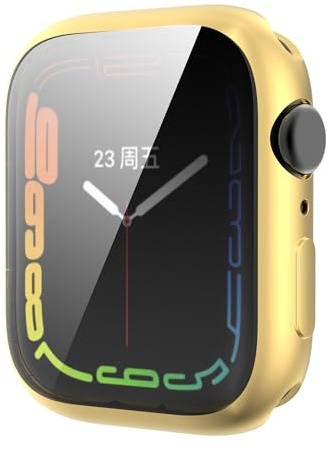 AKABEILA Klockfodral kompatibelt med Apple Watch 9 8 7 41 mm inbyggt skärmskydd mjukt TPU heltäckande skyddsfodral tunt fodral