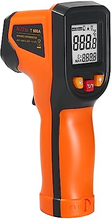 Infrared Thermometer HUIOP NJTY Infrared Thermometer Non-Contact Digital Temperature Gun -50°C~600°C (-58°F~1112°F) with Emissivity Function IR Thermometer for Industrial, Kitchen Cooking, Automotive,