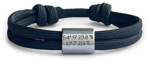 Laserbusters Segeltau Armband mit Edelstahl Charm personalisiert