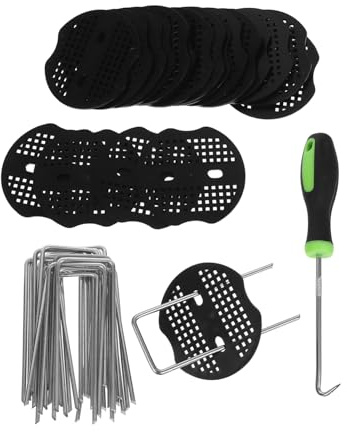 ANDRESLAD 1ensemble Piquets De Fixation u pour Jardin avec Accessoires Agrafes Solides pour Pelouse Piquets De Multifonctionnels pour Aménagement Paysager