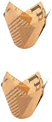 Garneck 100pcs Cupcake Wrappers Liners Tulip Shaped Newspaper Cups for Parties Weddings