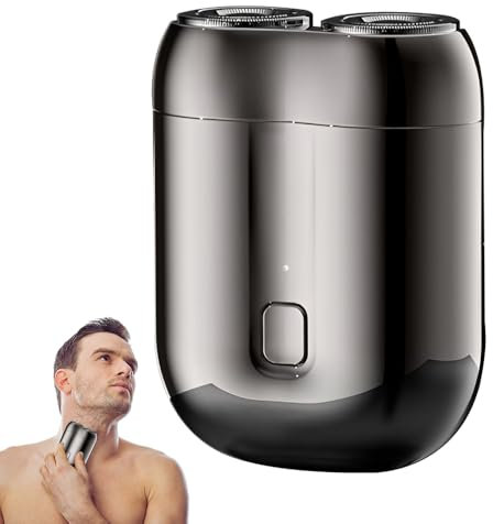 Mini Rasierer Herren, Mini Elektrorasierer, Tragbarer Elektrischer Mini Rasierer, Herren Rasierer Elektro, USB Wiederaufladbare, IPX6 Wasserdicht, Doppelring-Scherkopf, Nass und Trockenrasierer