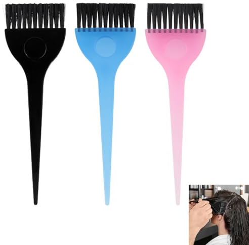 3 Pcs Manicare Tinting Brush, Hair Dye And Colouring Tool, DIY Salon Dyeing And Tint Brush, Applicator For Hairdressing, Roots, Foiling, Mixes And Applies Dye, Suitable For All Hair Types And Lengths