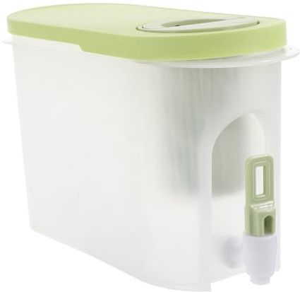 Cabilock Jarra de Agua con Grifo 3,2l Plástico Resistente al Calor Verde Nórdico para Refrigerador Uso Familiar y Bebidas Frías Dispensador de Agua Fría