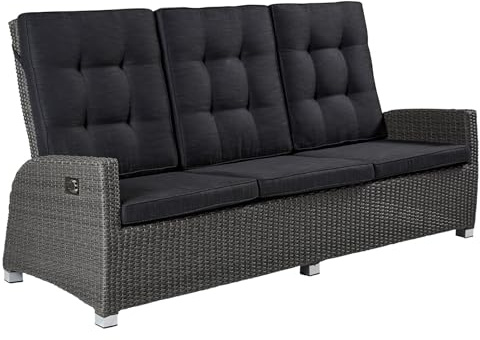 dasmöbelwerk Relaxsofa Kansas 3er Sofa Garten Couch Dreisitzer grau-Mix