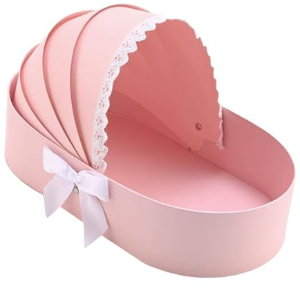 rockible Box per La Doccia per Bambini, 33.5 X17.5 X21cm Scatola Regalo Con Coperchio, Cestino Floreale Della Culla, Scatole Di Cartone per Imballaggi Fiori, Bouquet, Frutta, Uova, Rosa