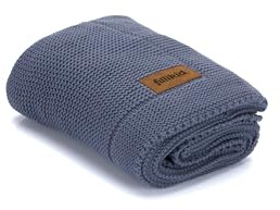 Fillikid Babydecke Strick 80x100 cm | Baby Erstausstattung Neugeborene | Kuscheldecke aus Baumwolle für Stubenwagen & Babybett | Atmungsaktiv & pflegeleicht | Ideal im Herbst & Winter