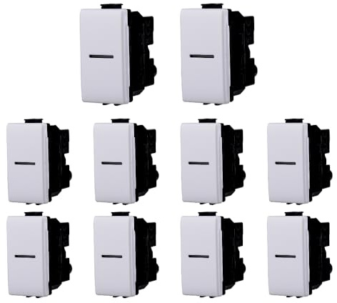 gloca Set 10 Interruttori 1P Assiali 16A 220V Compatibili Con Serie Matix