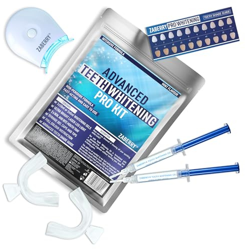 ZABERRY Advanced Teeth Whitening Pro Kit, Complete Home LED Treatment System with Tooth Bleaching Gel, Enamel-Safe & Sensitivity-Free