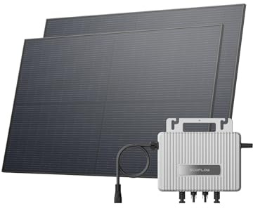 Kit Solaire EcoFlow Stream 800W avec Panneaux solaires 450 W*2, pour balcons, Jardins, toits et Murs, Seuls Quelques Petits défauts dans l'emballage, Le Produit n'a Pas été utilisé(Reconditionné)