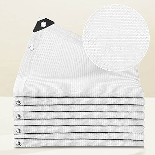 Rete parasole per esterni, protezione solare 92% dai raggi UV, perfetta per terrazze, serre, giardini, balconi, tendone bianco, 5 x 9 m (larghezza x lunghezza)