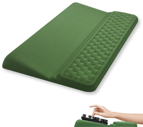 Fentar 2-en-1 Repose Poignet Clavier Ergonomique, Reposes-Poignets avec Fonction Socle, 43 cm Confortable Support Clavier, Mémoire de Mousse Douce, Accessoires Bureau Travail Maison et Jeu (Vert)