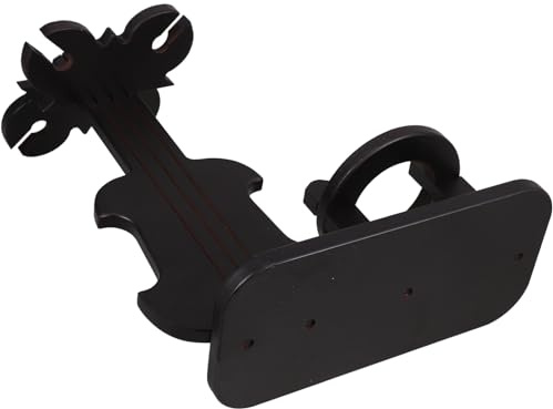 WATIIFUFU Portabottiglie da Tavolo in Legno a Forma di Violino Mini Portabicchieri da Vino Sospesi Supporto Robusto per Bottiglie e Bicchieri per Cucina Bar e Conservazione Vino
